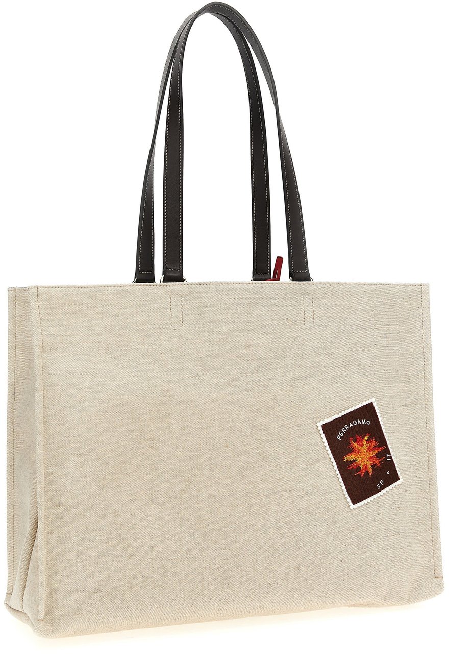 Ferragamo Beige Fabric Tote Bag Beige