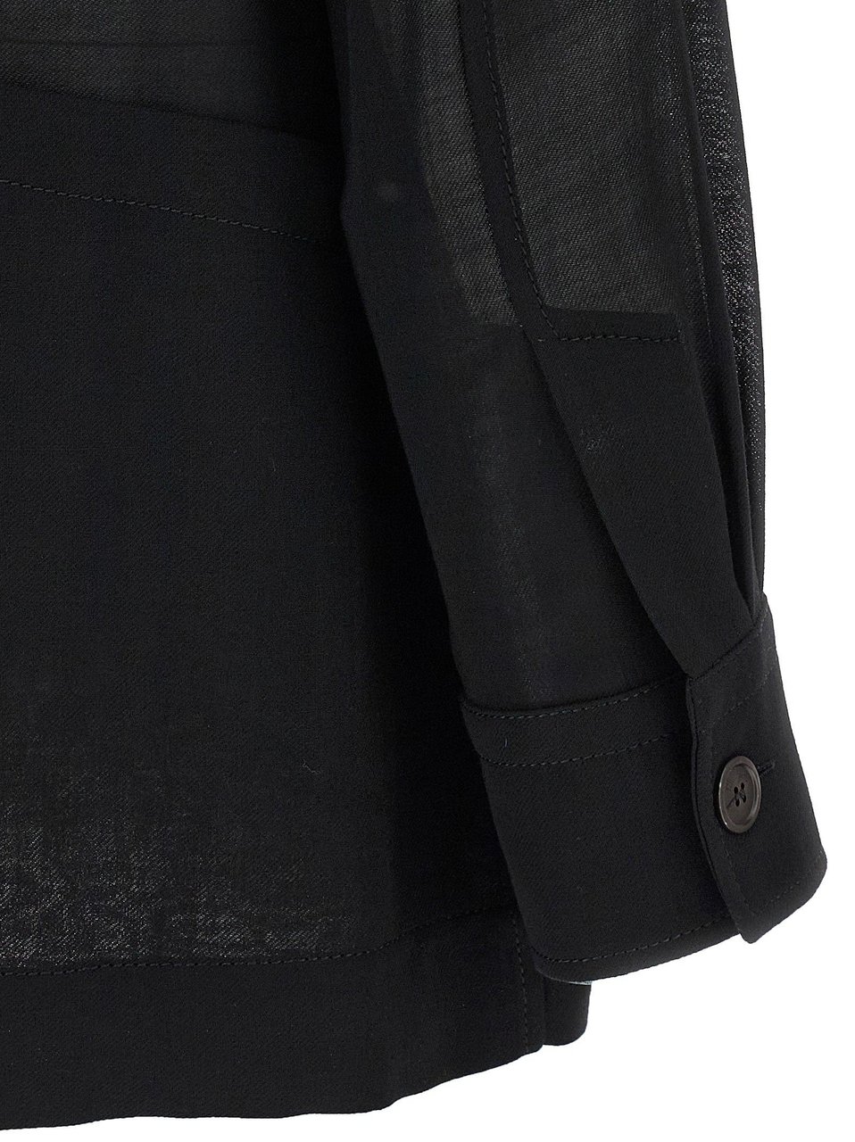 Ferragamo Black Virgin Wool Blouse Zwart