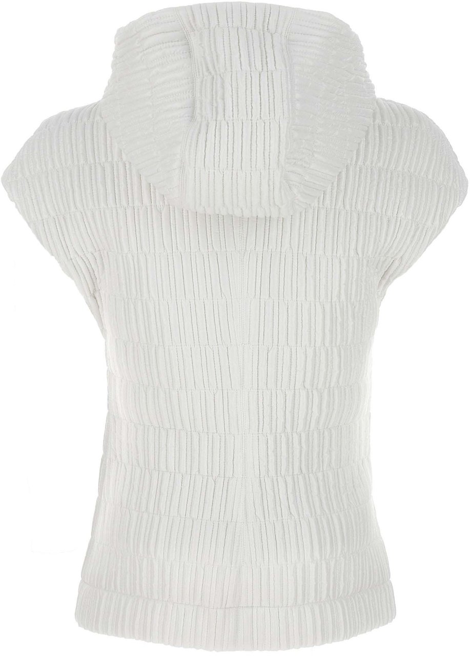 Ferragamo White Polyamide Sleeveless Jacket Wit