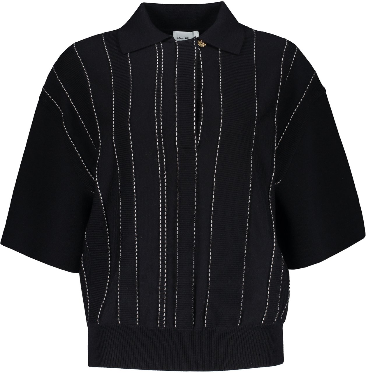 Ferragamo Knitted wool polo shirt Wit