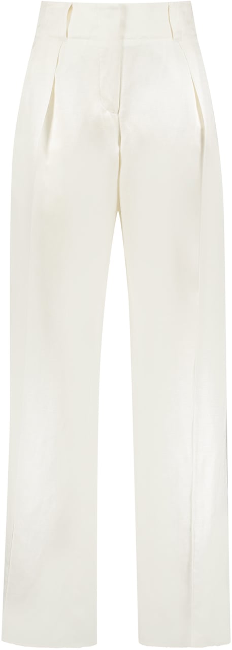 Ferragamo Silk and linen trousers Wit