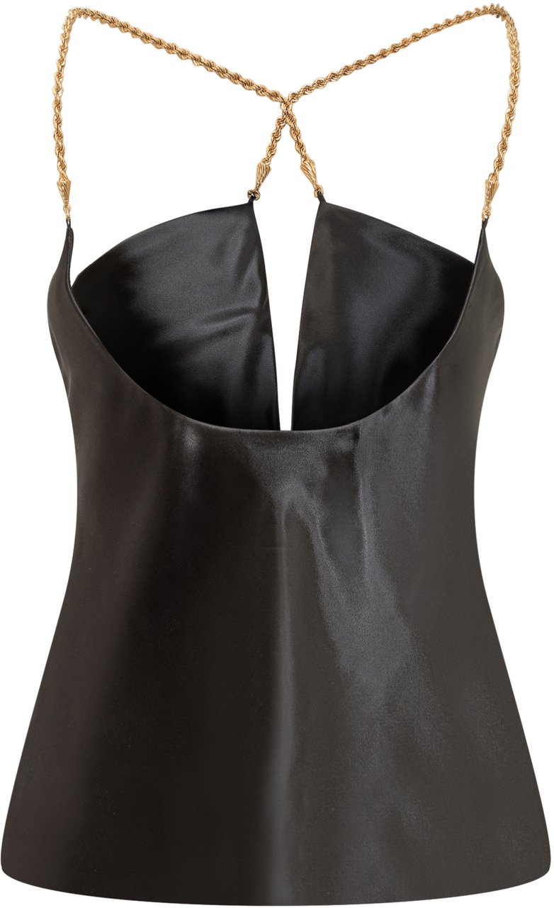 Ferragamo Top con Spalline Bijoux Zwart