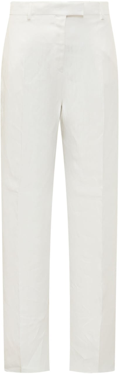 Ferragamo Pantalone in Seta e Viscosa Wit