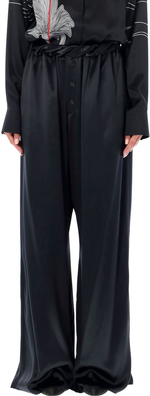 Ferragamo Pijama Pant Satin Nero Zwart