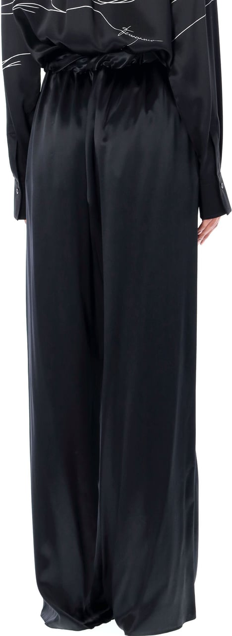 Ferragamo Pijama Pant Satin Nero Zwart