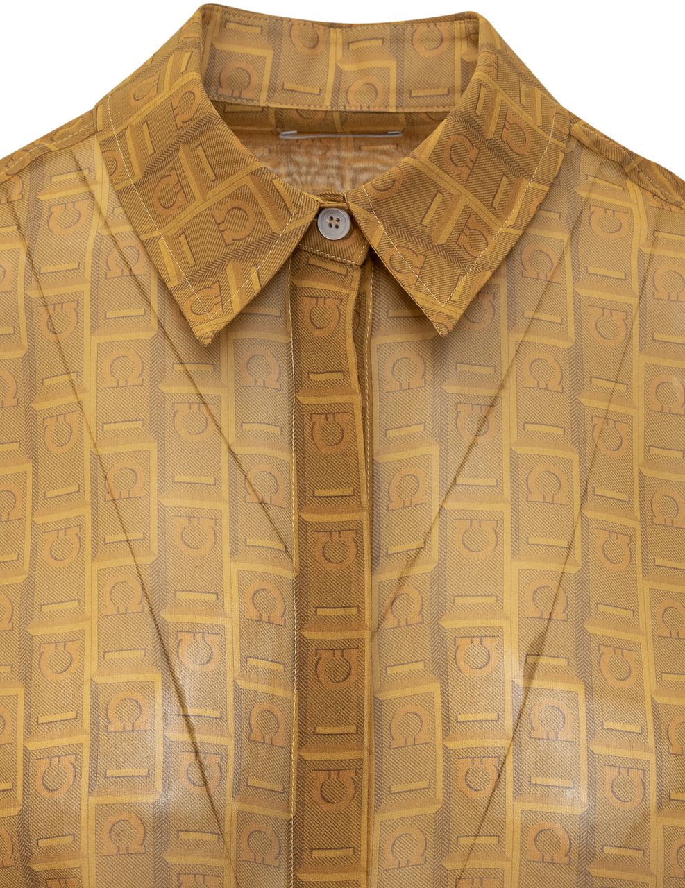 Ferragamo Camicia con Stampa Monogram Geel