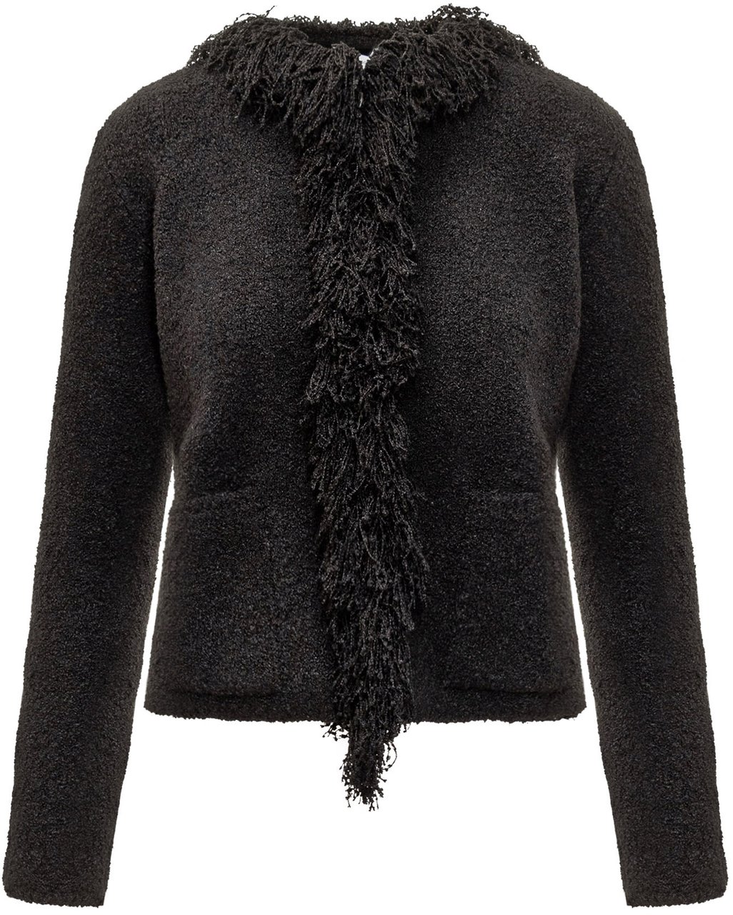 Ferragamo Cardigan Nero con Frange Ferragamo Zwart