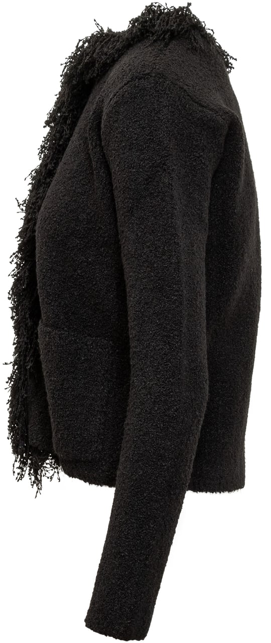 Ferragamo Cardigan Nero con Frange Ferragamo Zwart