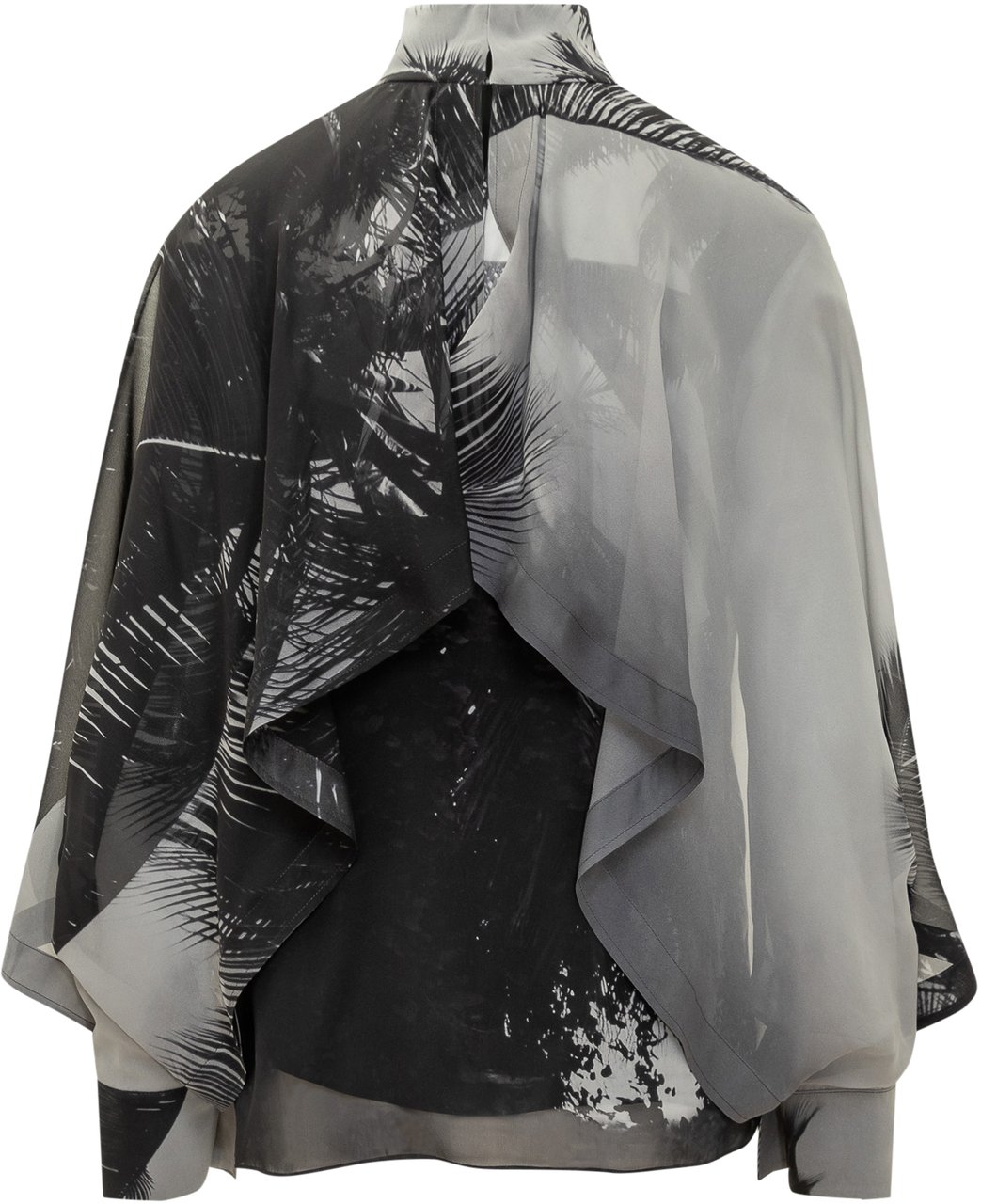 Ferragamo Ferragamo Blusa in Seta con Stampa Palme Zwart