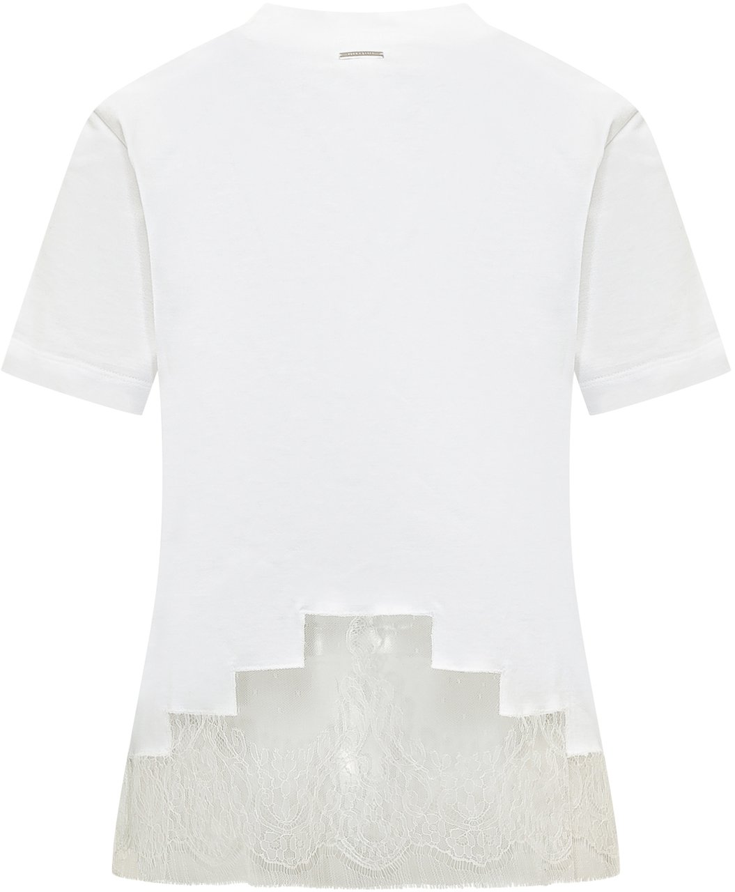 Ferragamo T-shirt con Inserto in Pizzo sul Fondo Wit