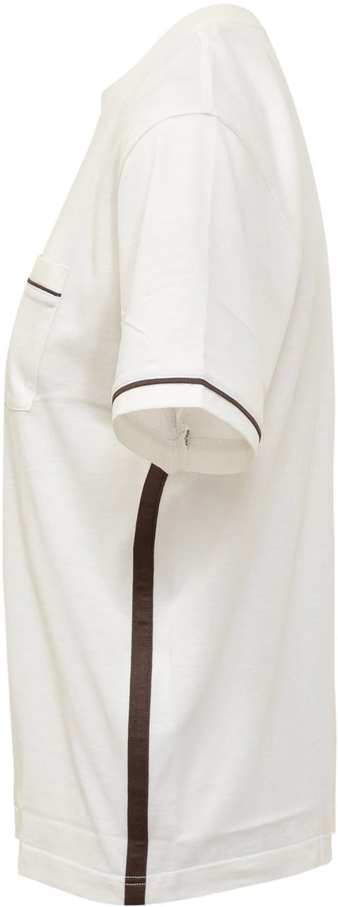 Ferragamo T-shirt con Taschino e Dettagli a Contrasto Wit