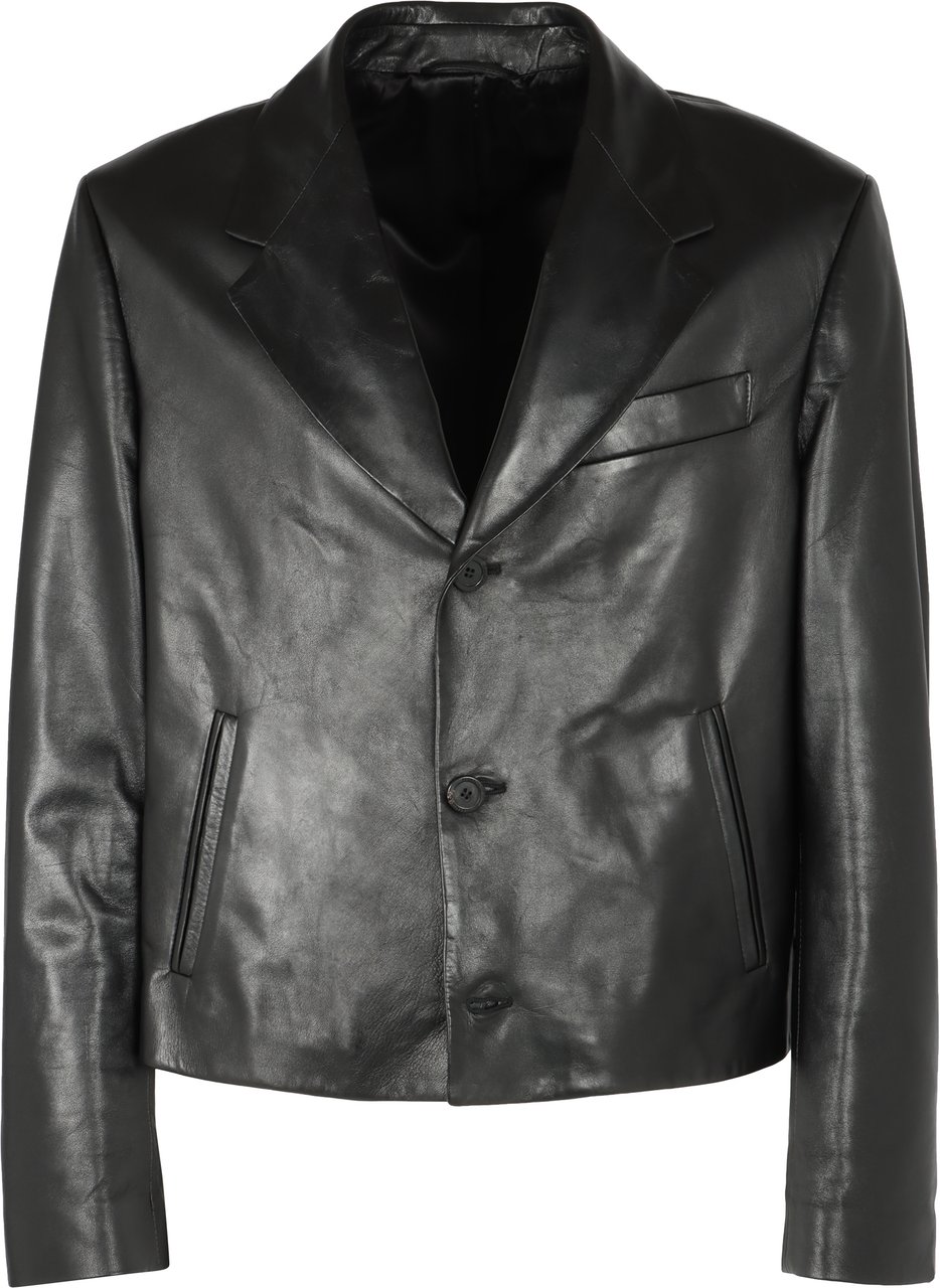 Ferragamo Leather jacket Zwart