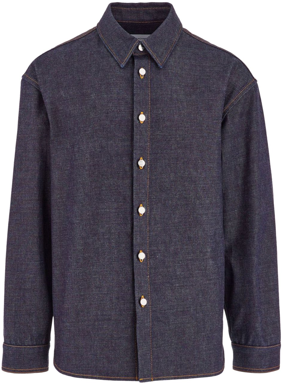 Ferragamo Shirts Blue Blauw