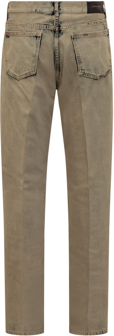 Ferragamo Pantalone Ferragamo Distressed Groen