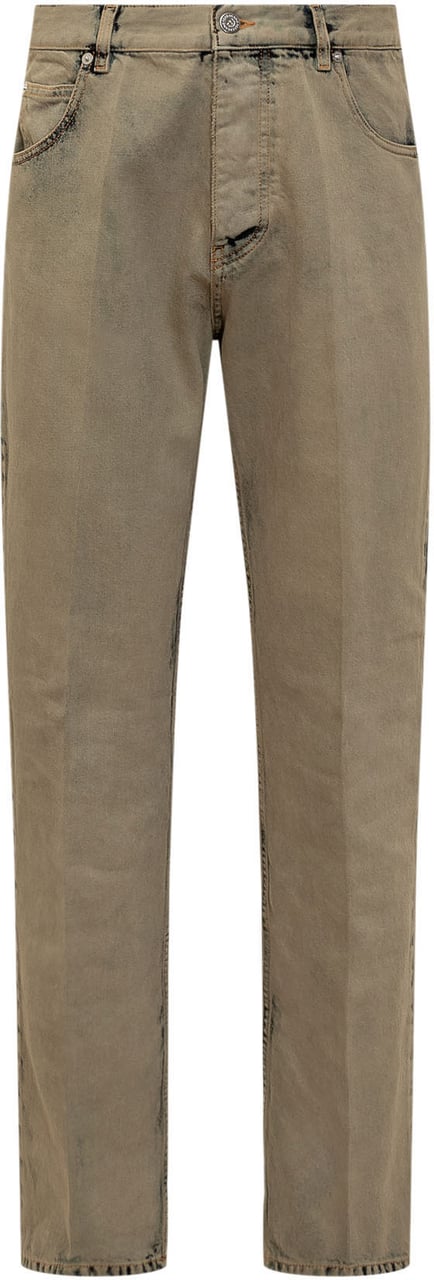 Ferragamo Pantalone Ferragamo Distressed Groen
