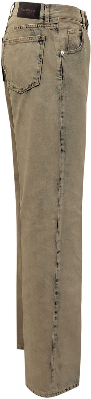 Ferragamo Pantalone Ferragamo Distressed Groen
