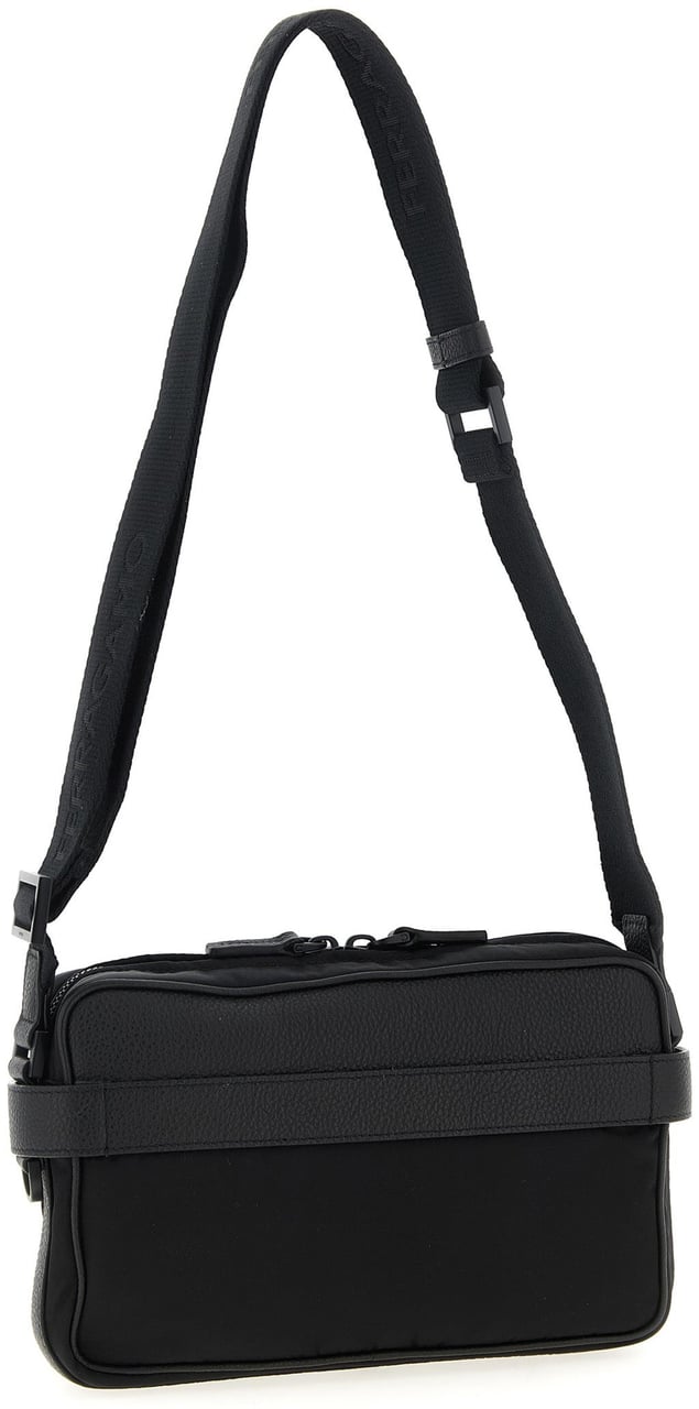 Ferragamo Black Fabric Crossbody Bag Zwart