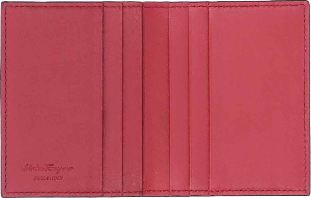 Ferragamo Black Gancini Pebbled Leather Bi-Fold Wallet Zwart