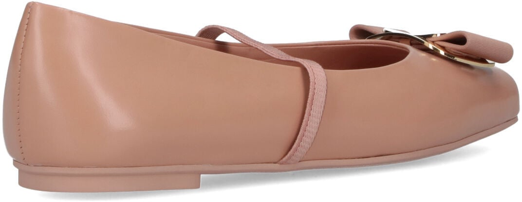 Ferragamo Rounded Toe Flat Shoes with Decorative Bow Neutraal