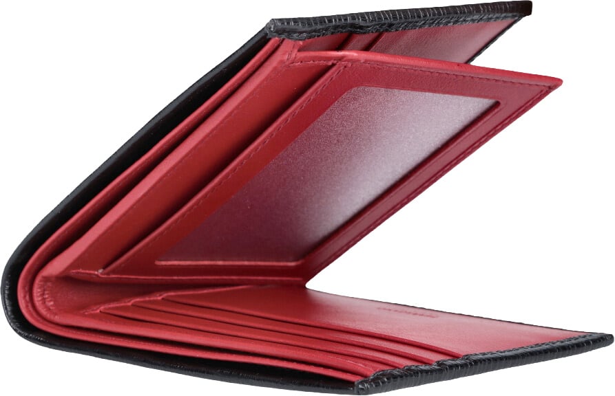 Ferragamo Black Gancini Leather Bi-Fold Wallet Zwart