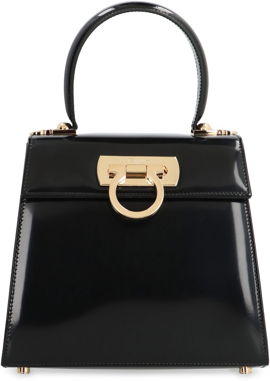 Ferragamo Iconic leather handbag Zwart