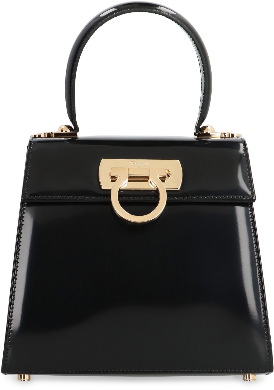 Ferragamo Iconic leather handbag Zwart
