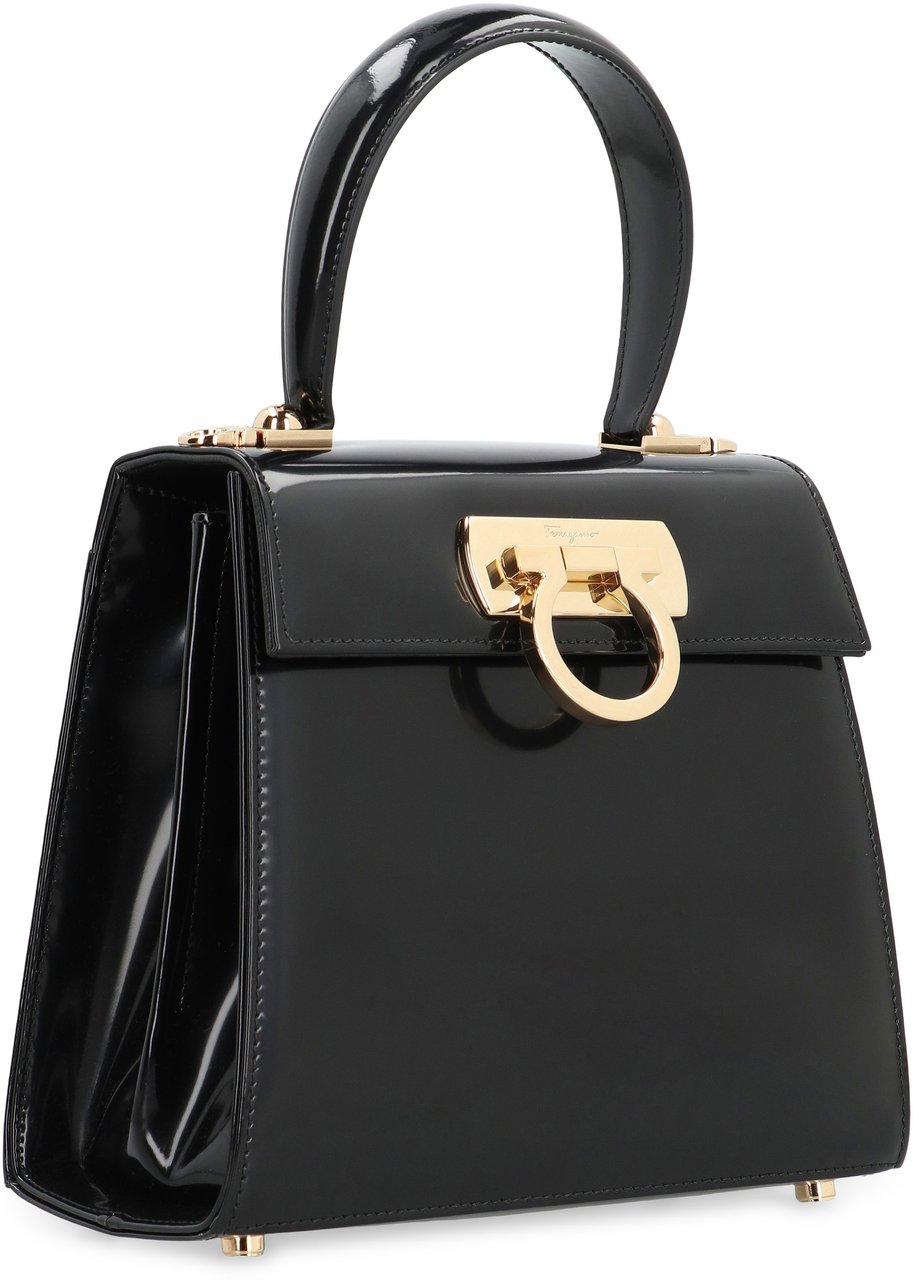 Ferragamo Iconic leather handbag Zwart