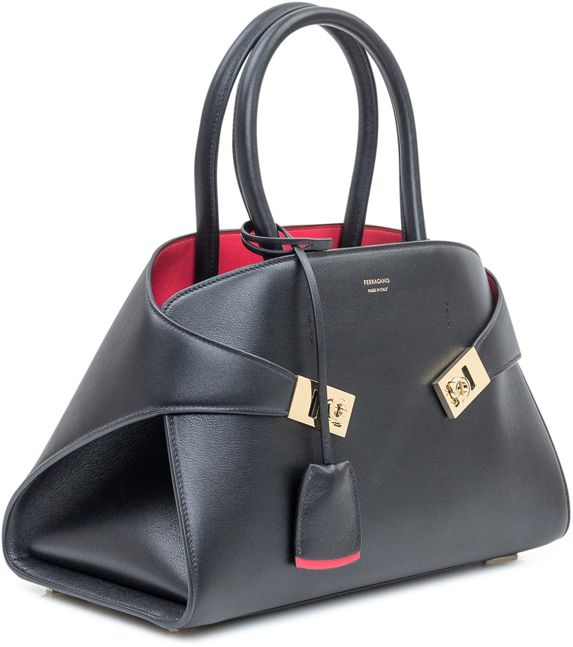 Ferragamo Ferragamo Borsa Hug Th in Pelle Nera Zwart