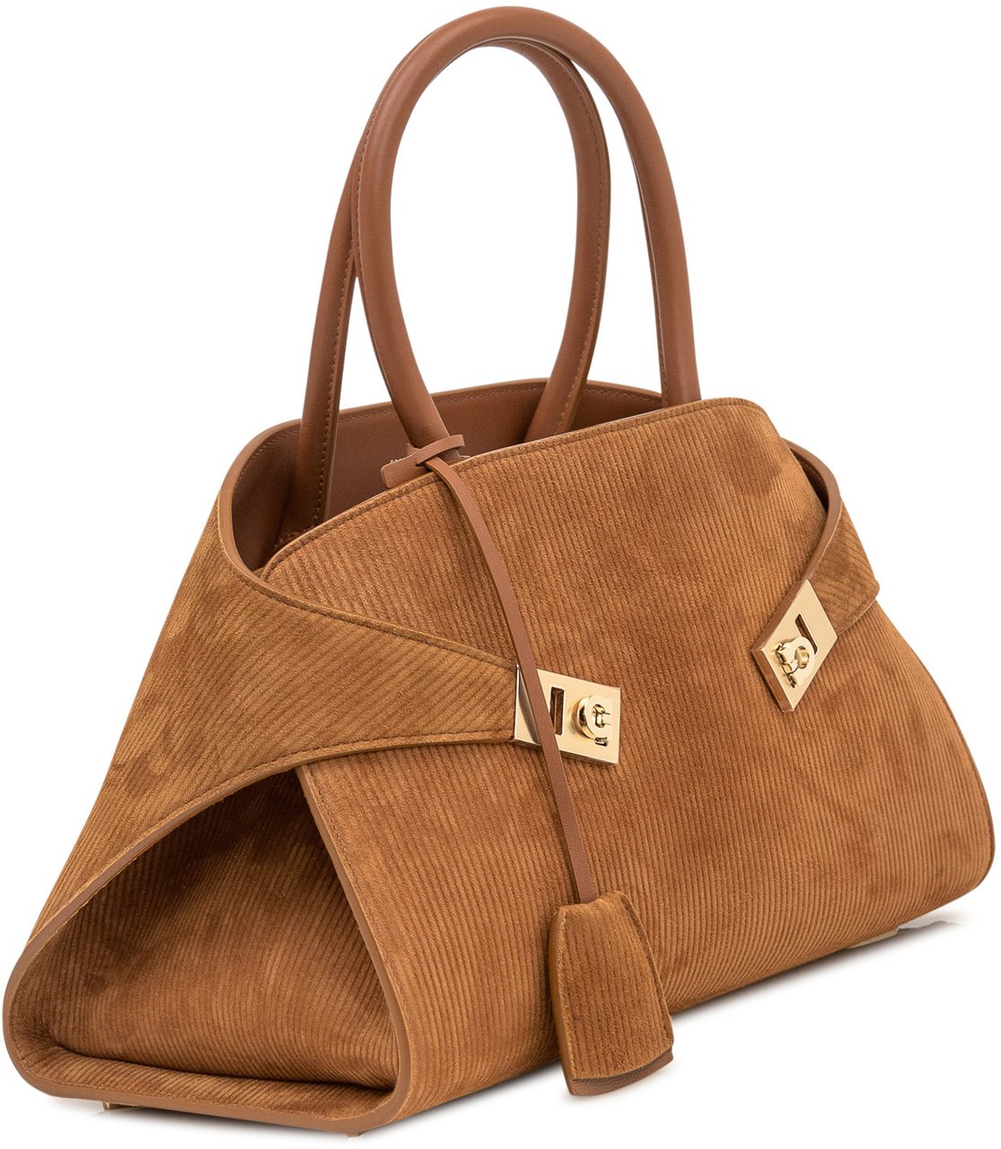 Ferragamo Ferragamo Borsa a Mano in Camoscio Marrone Bruin