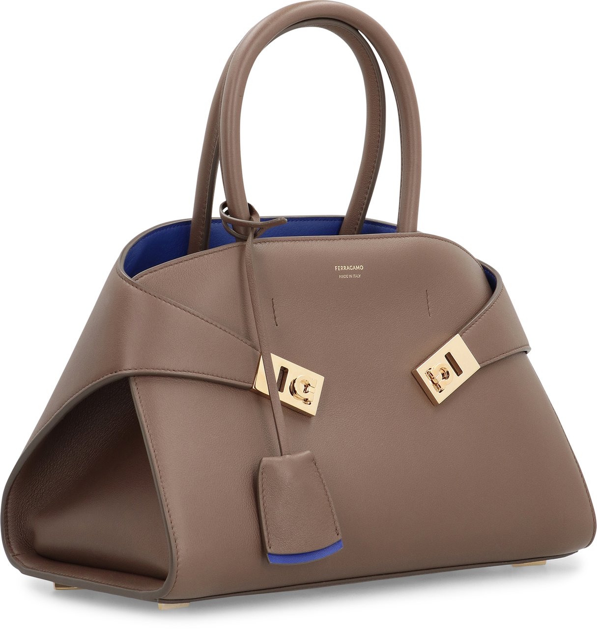 Ferragamo Hug S leather handbag Bruin