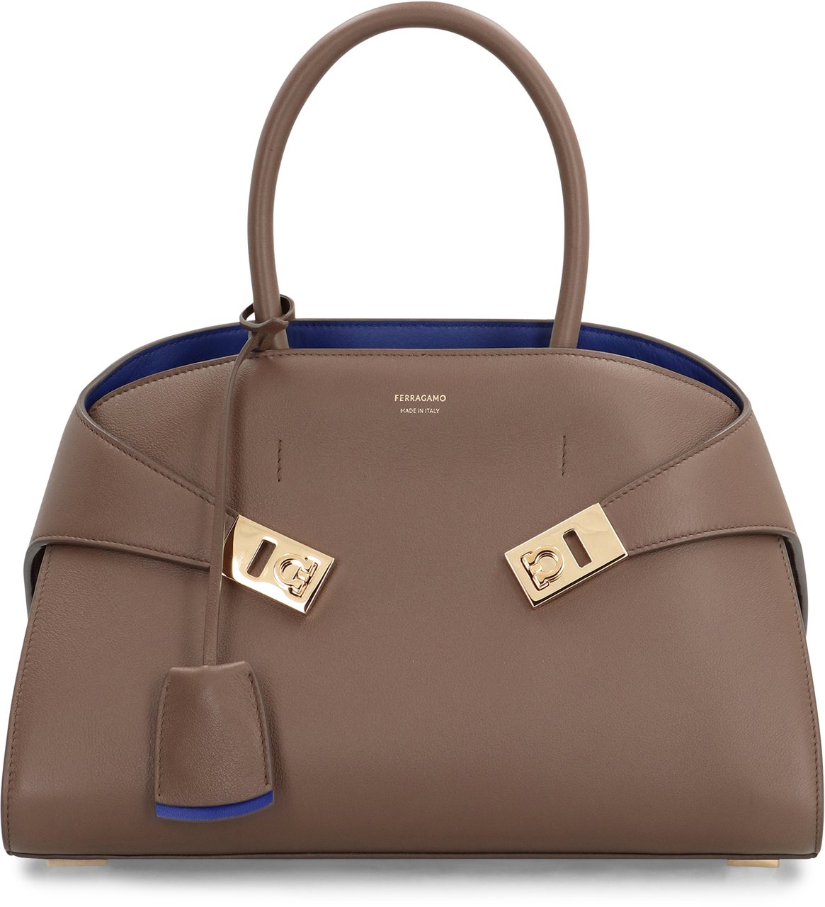 Ferragamo Hug S leather handbag Bruin