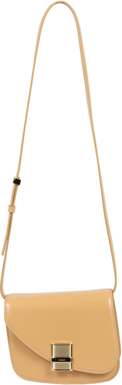 Ferragamo Fiamma leather crossbody bag Beige