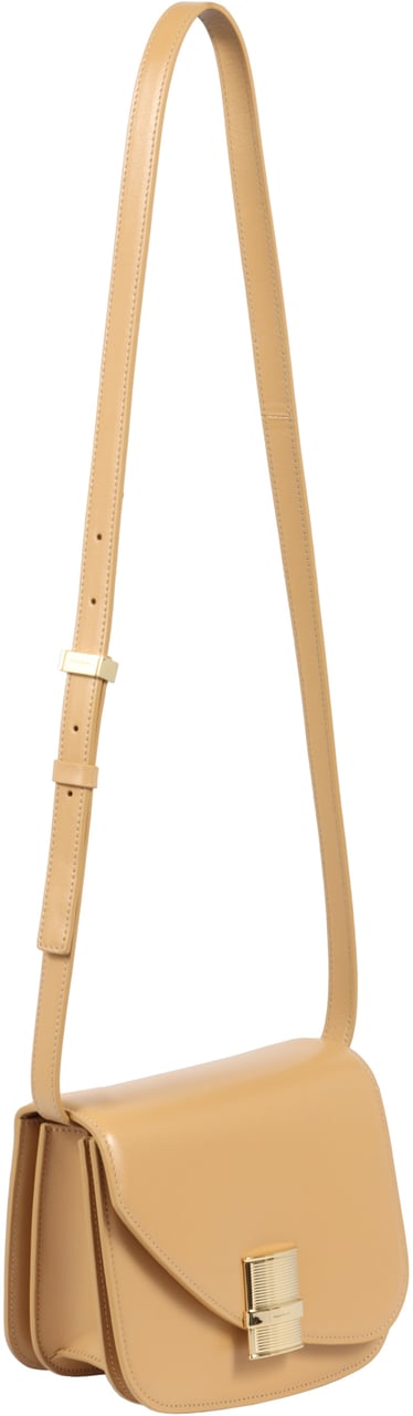 Ferragamo Fiamma leather crossbody bag Beige