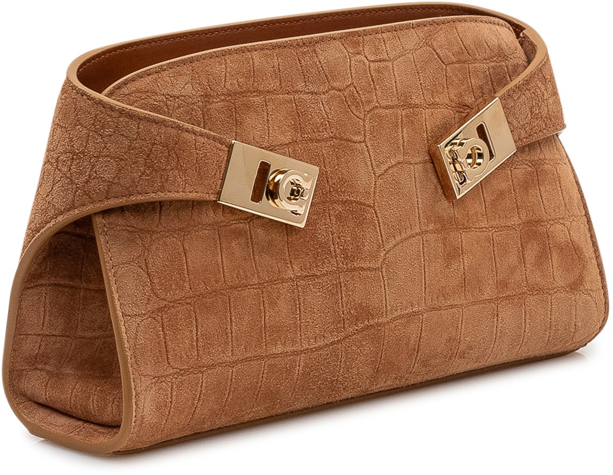 Ferragamo Borsa a Spalla Strutturata con Dettagli Metallici Beige