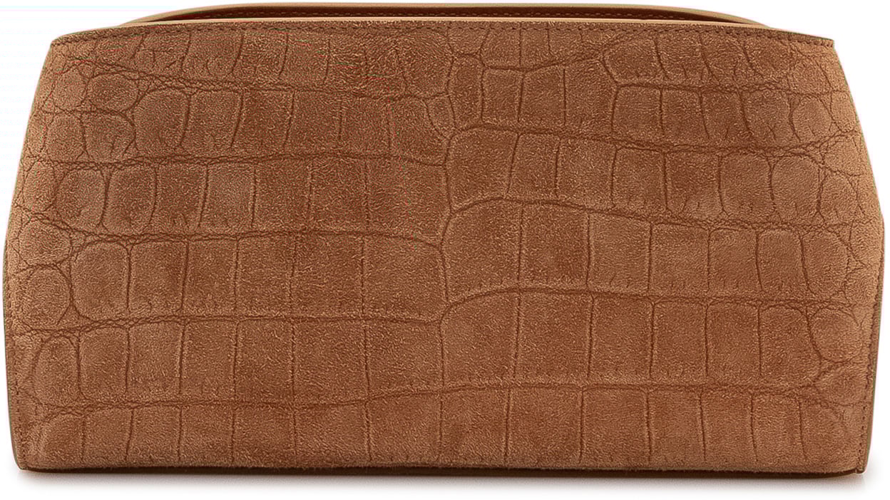 Ferragamo Borsa a Spalla Strutturata con Dettagli Metallici Beige