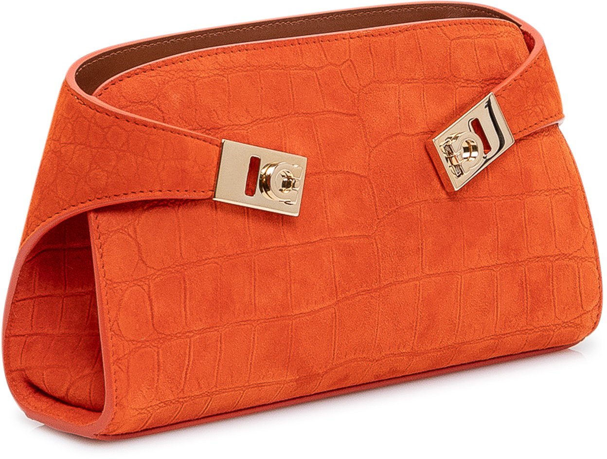 Ferragamo Borsa a Spalla con Manico e Fibbie Frontali Oranje