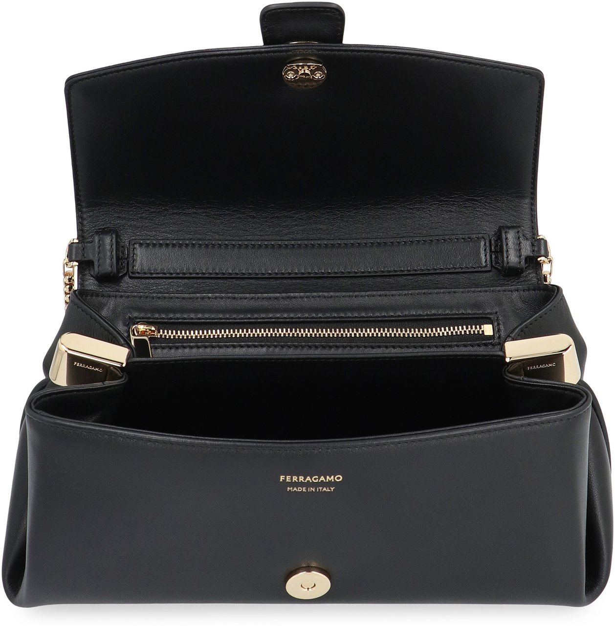 Ferragamo Leather crossbody bag Zwart