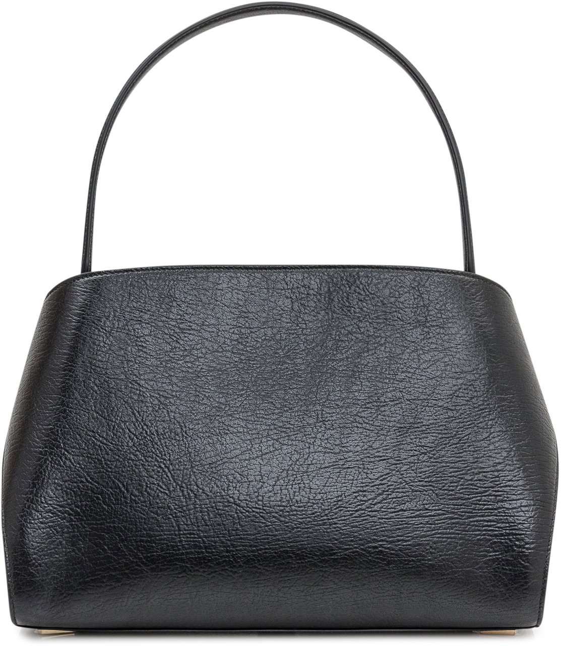 Ferragamo Ferragamo Borsa in Pelle Nera con Dettagli Dorati Zwart