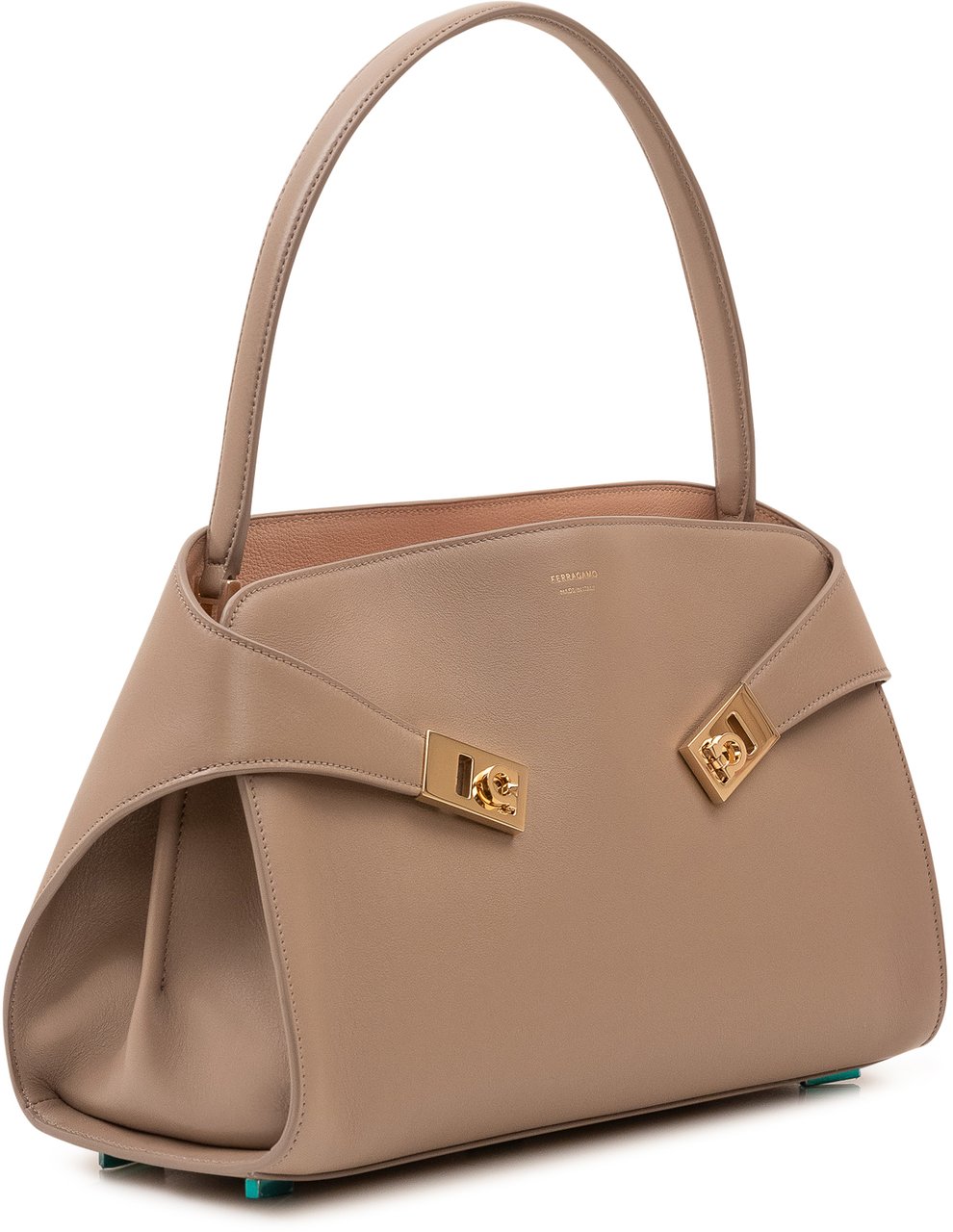 Ferragamo Borsa Hug a Spalla con Manico Taupe