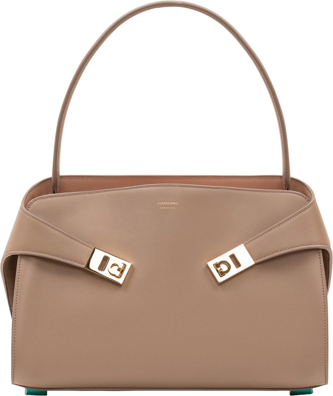 Ferragamo Borsa Hug a Spalla con Manico Taupe