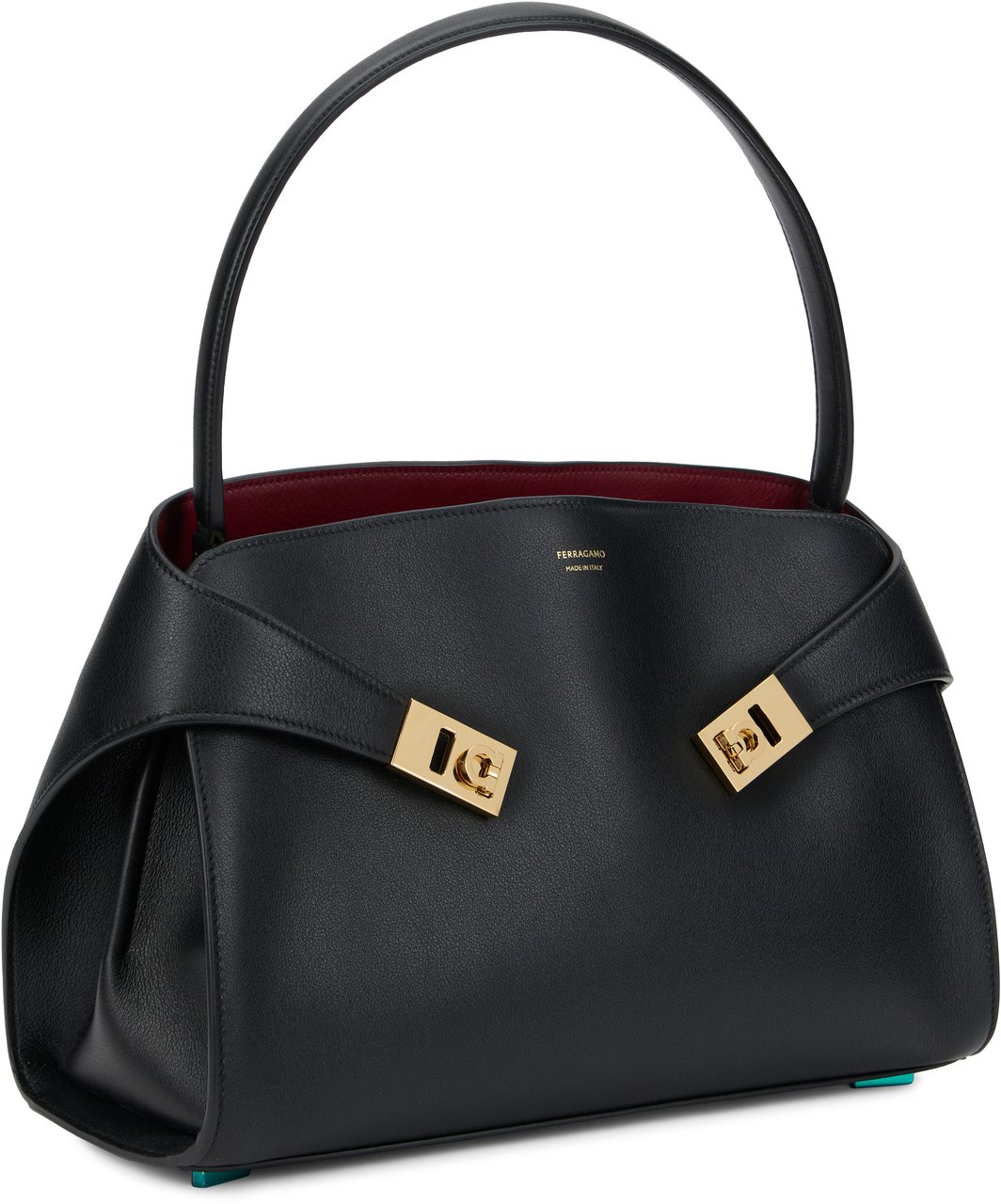 Ferragamo Hug M shoulder bag in leather Zwart