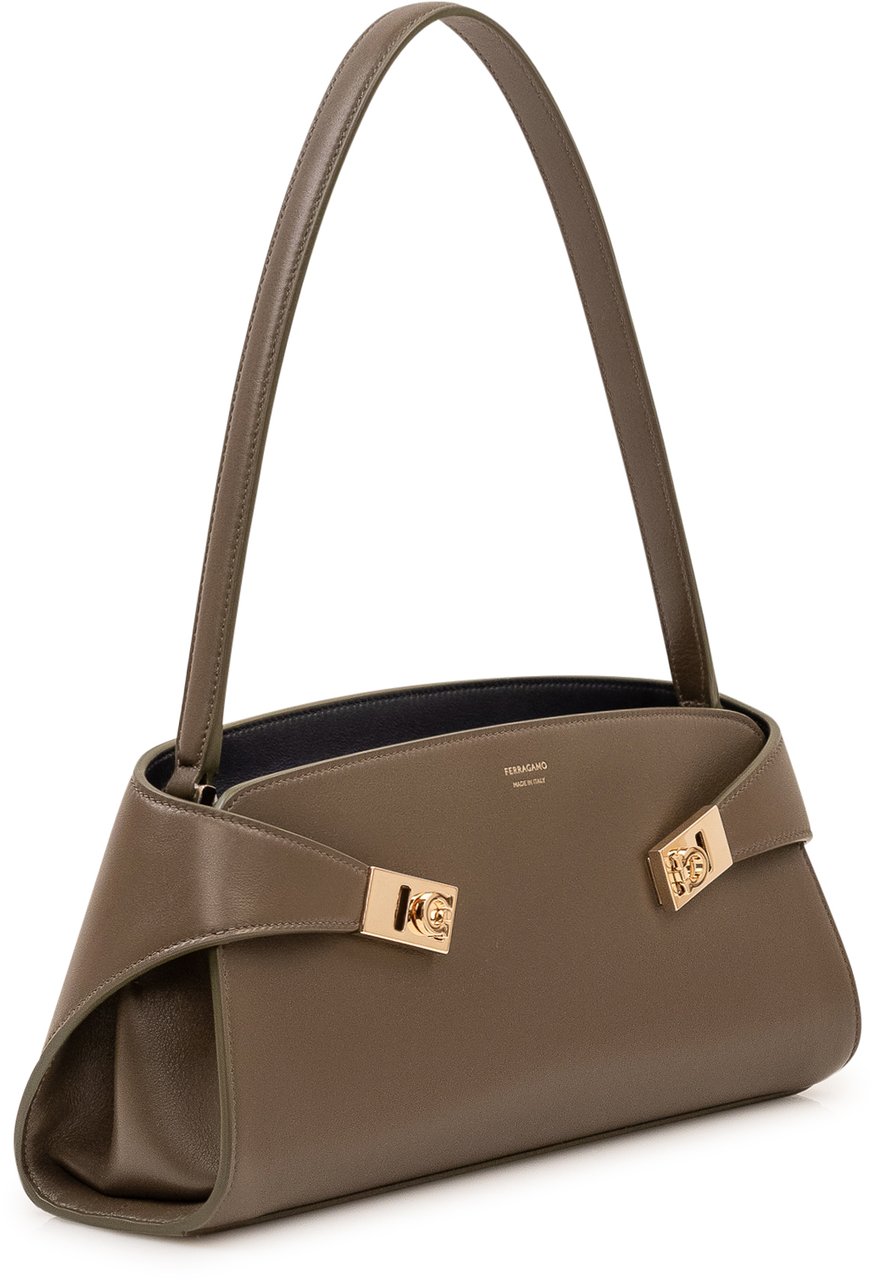 Ferragamo Borsa Hug con Manico Taupe