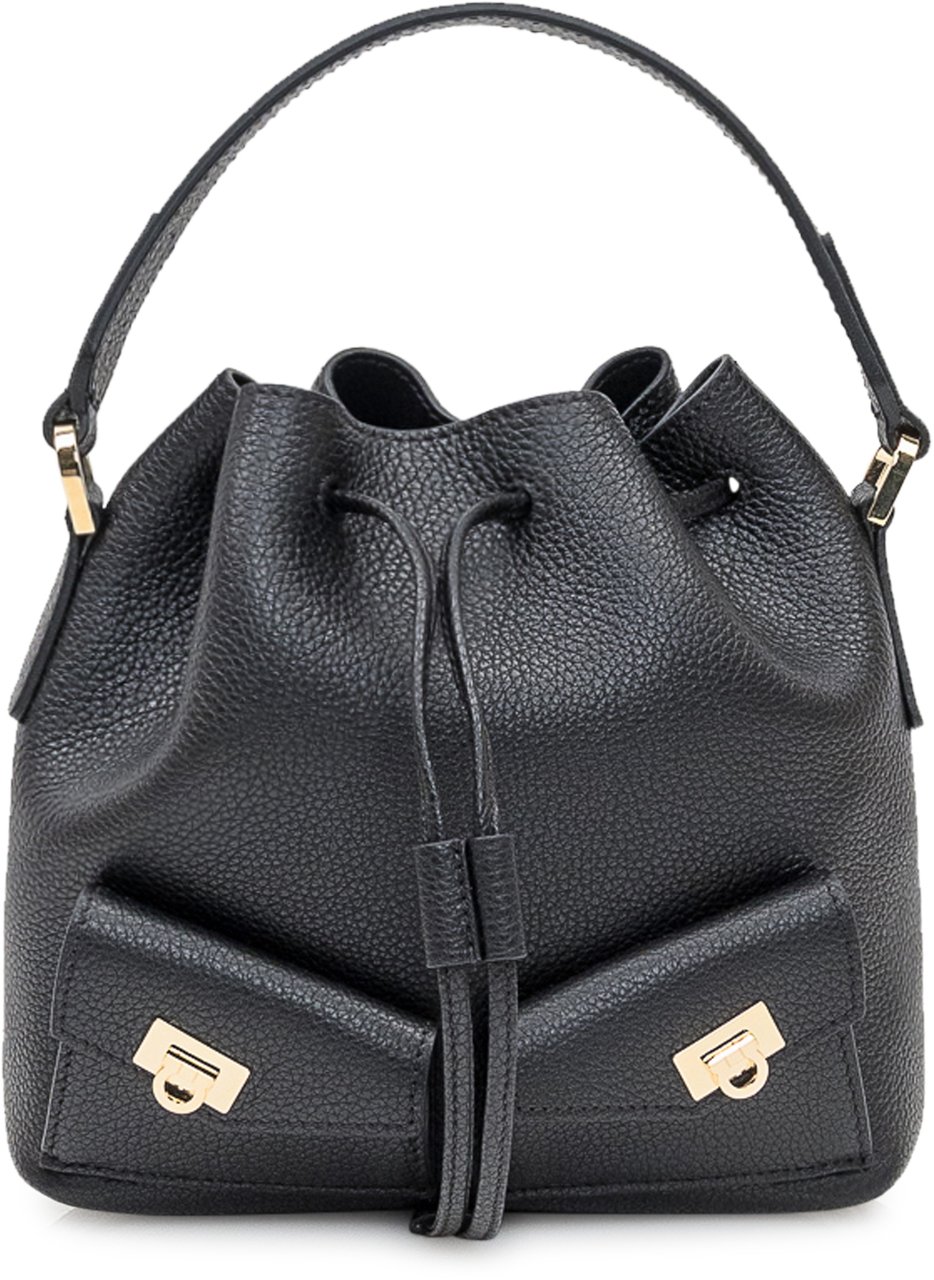 Ferragamo Borsa secchiello Ferragamo in pelle nera Zwart