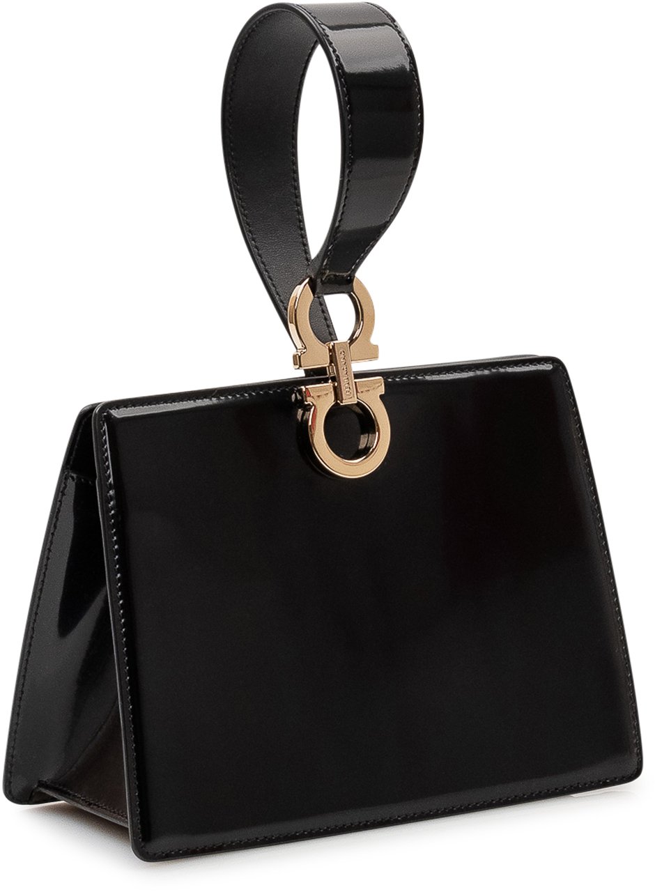 Ferragamo Pochette in Pelle con Gancio Metallico Zwart