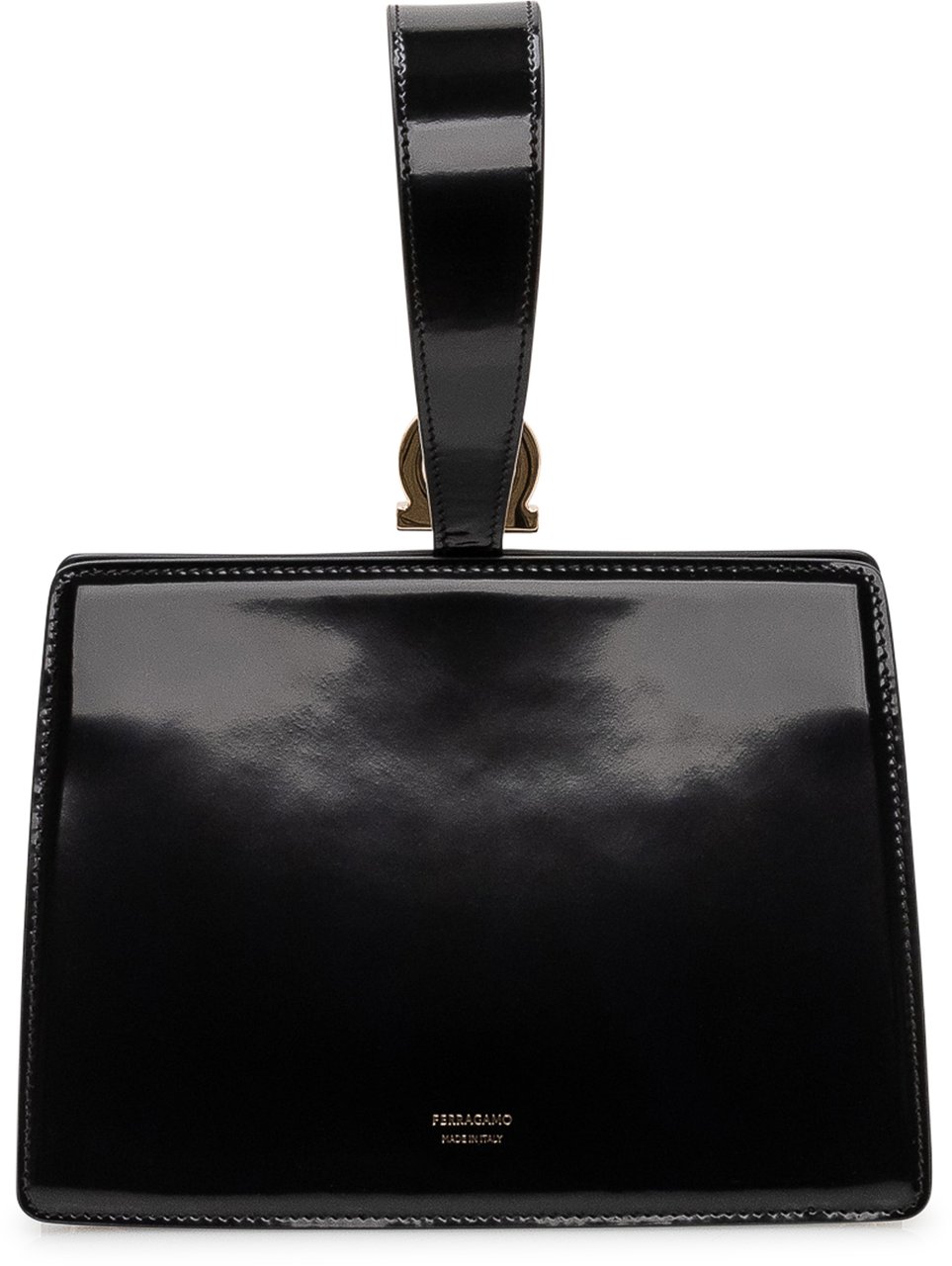 Ferragamo Pochette in Pelle con Gancio Metallico Zwart