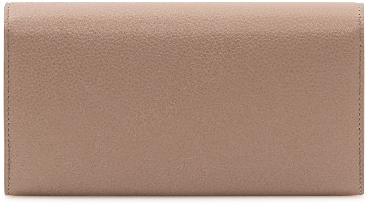 Ferragamo Portafoglio con Patta e Chiusura Logo Taupe