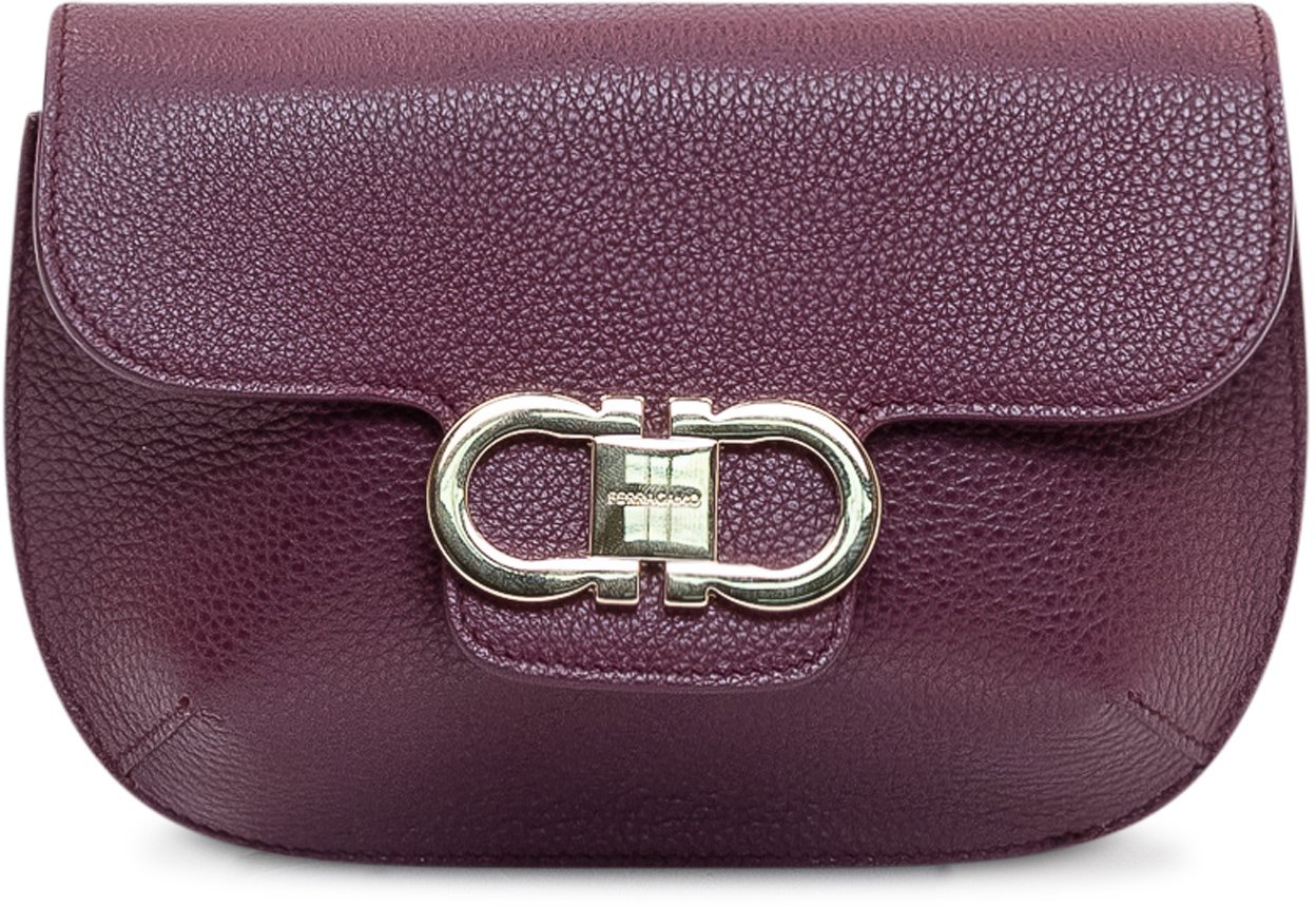 Ferragamo Borsa Lizzy con Patta e Chiusura in Metallo Paars