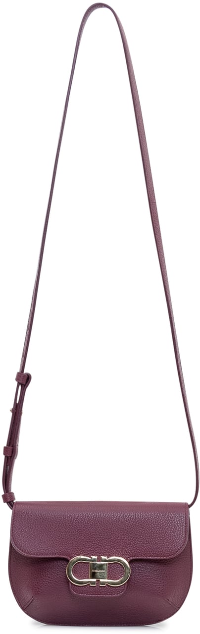 Ferragamo Borsa Lizzy con Patta e Chiusura in Metallo Paars