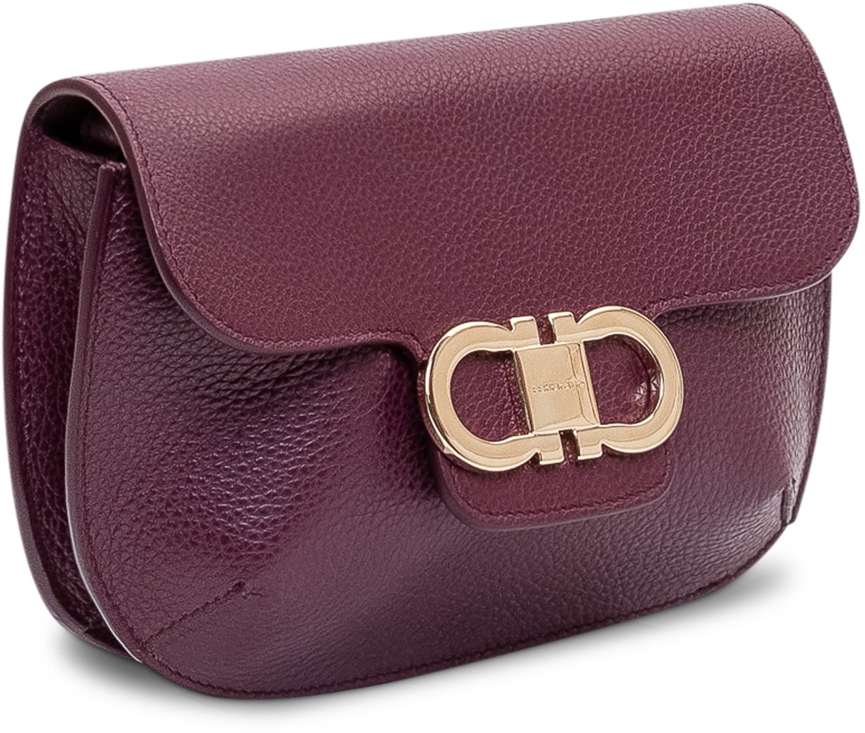 Ferragamo Borsa Lizzy con Patta e Chiusura in Metallo Paars