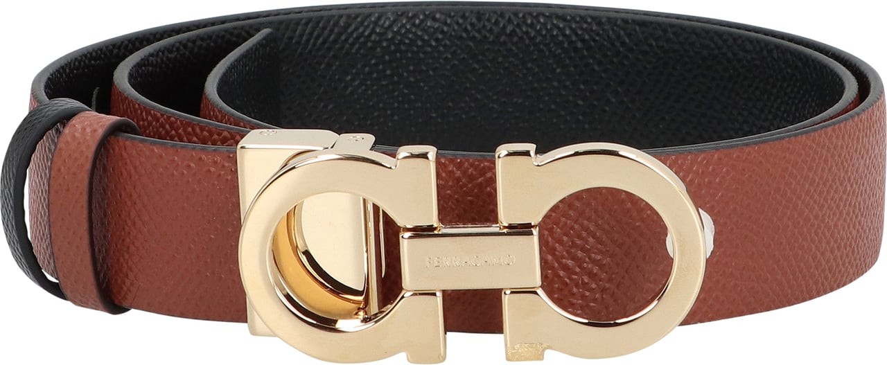 Ferragamo Gancini Reversible leather belt Bruin
